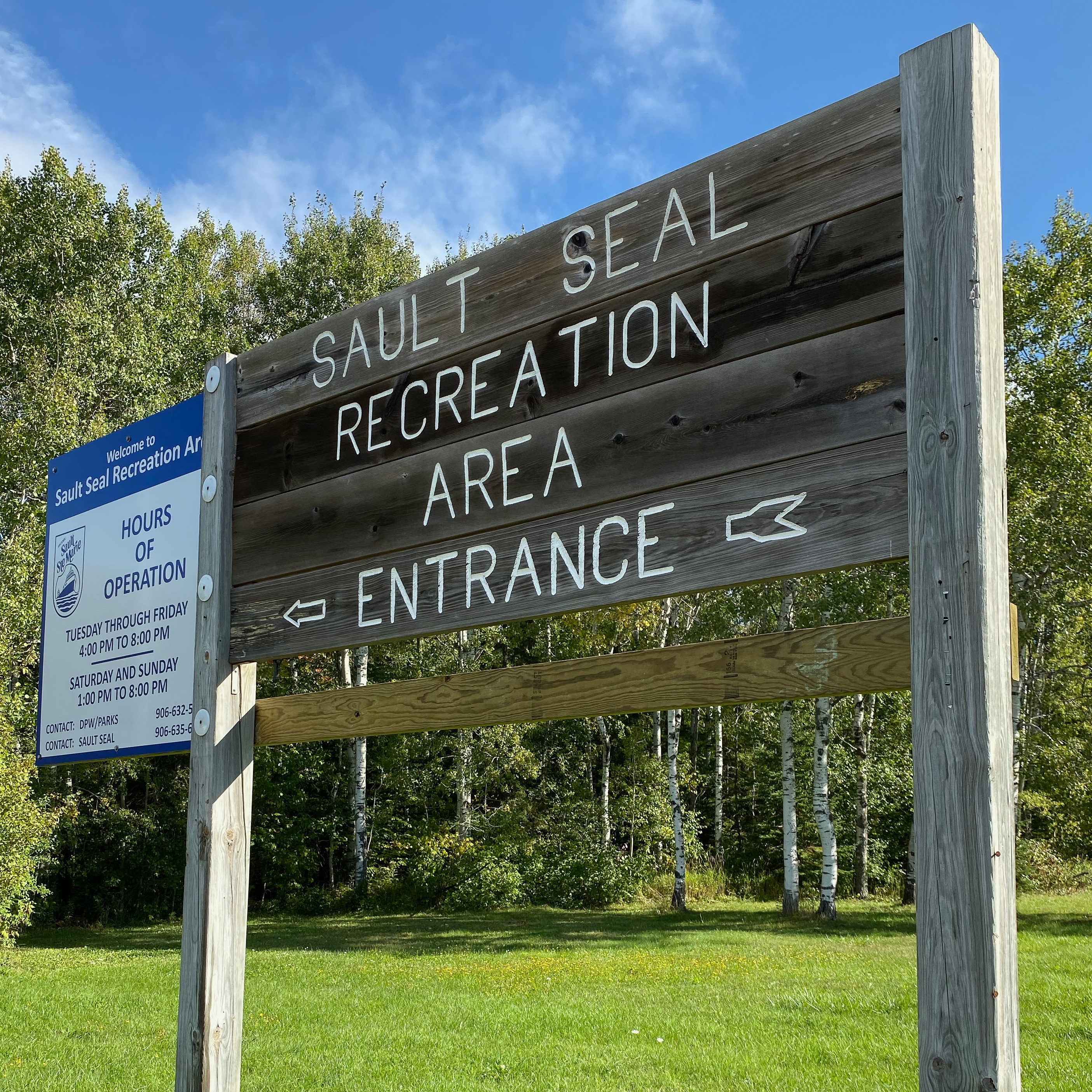 sign for the sault recreational area