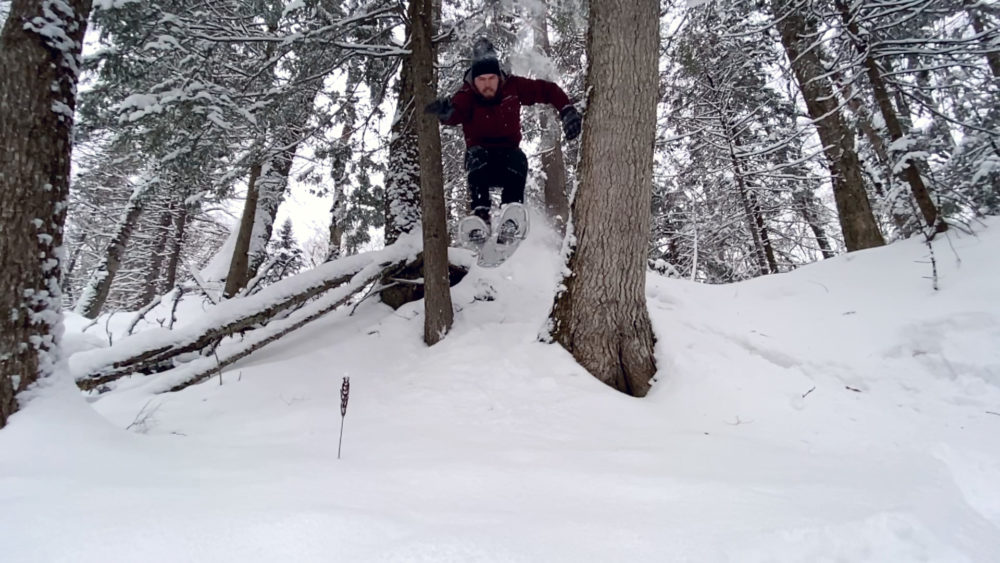 mi playground snowshoe jump