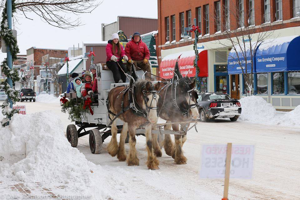 Horse Drawn Sleigh Ride Downtown Open House winter Dale Johnson