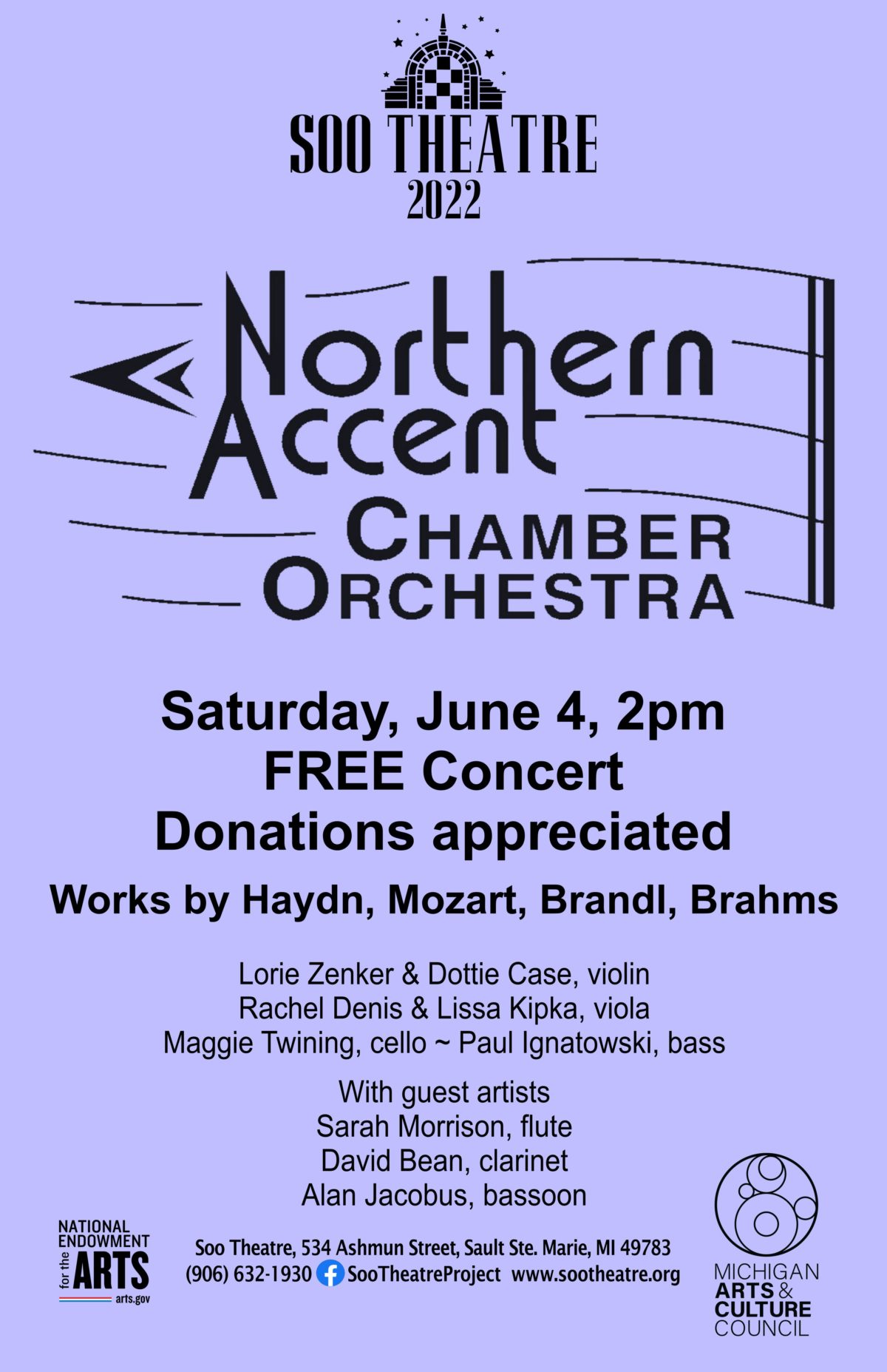 Northern Accent Chamber Orchestra Concert Sault Ste Marie CVB