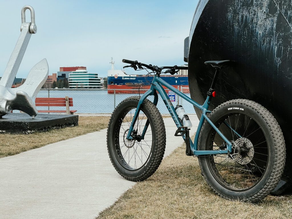 bike in background of freighter