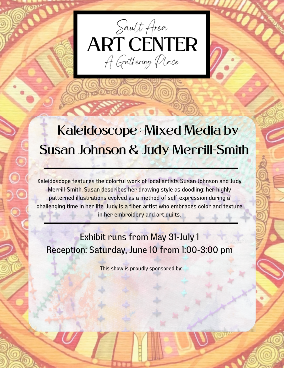 kaleidoscope mixed media art show with susan johnson and judy merrill-smith