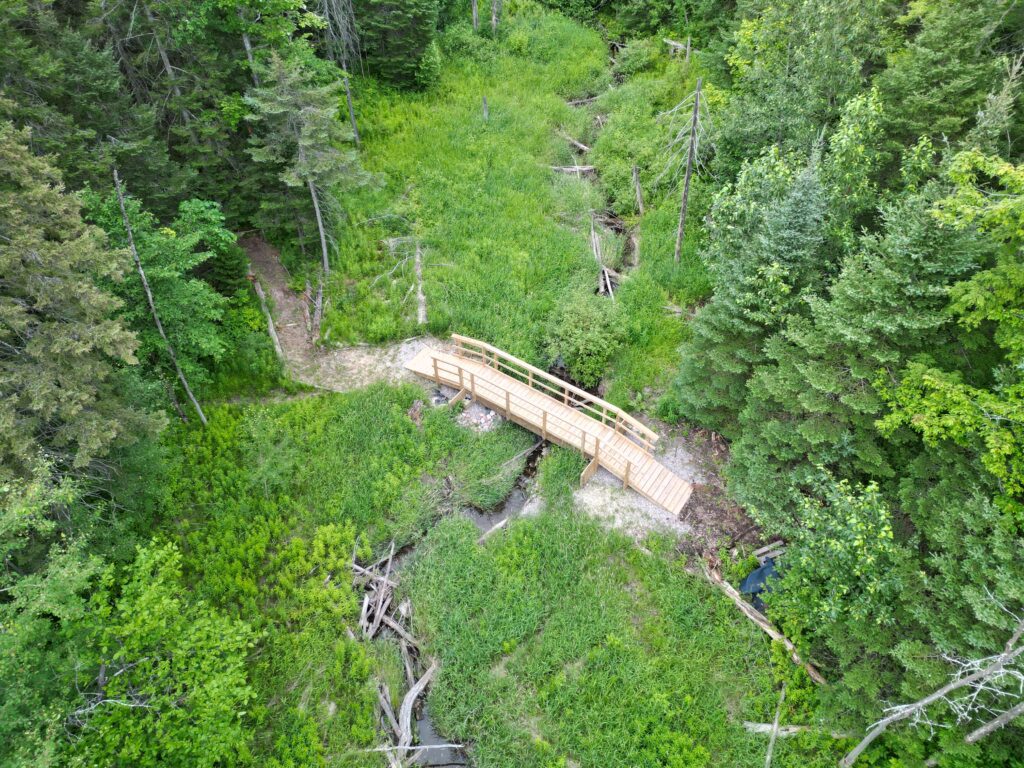 ashmun creek trail drone view