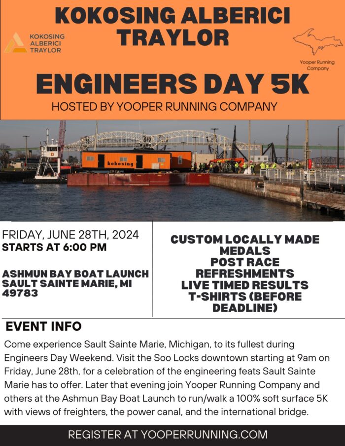 Kokosing Alberici Traylor Engineers Day 5K Sault Ste Marie CVB